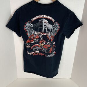 Indian Motorcycle Graphic T-Shirt, Small, Black, Gildan, Logo South Elgin IL